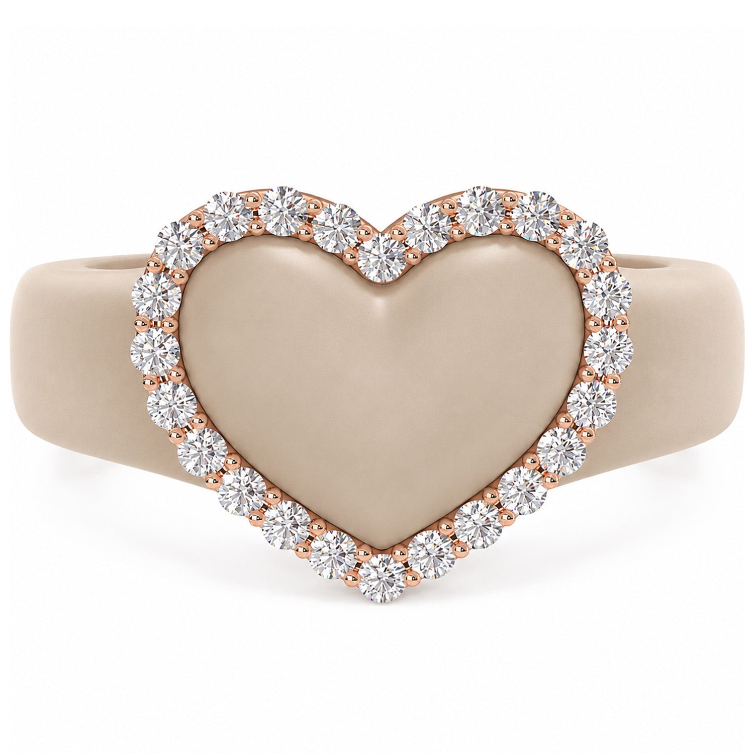 Heart with Metal Frame & CZ Stones - Women's Silicone Rings- Patented Design