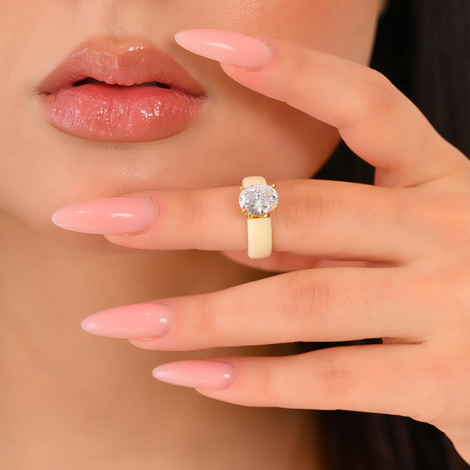 Silicone Ring – 11×8 mm Oval Cut CZ | Patented Design - GlowStone Collection
