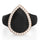 Oversize Pear Silicone Ring with Metal Frame & Stones by Rinfit