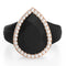 Oversize Pear Silicone Ring with Metal Frame & Stones by Rinfit