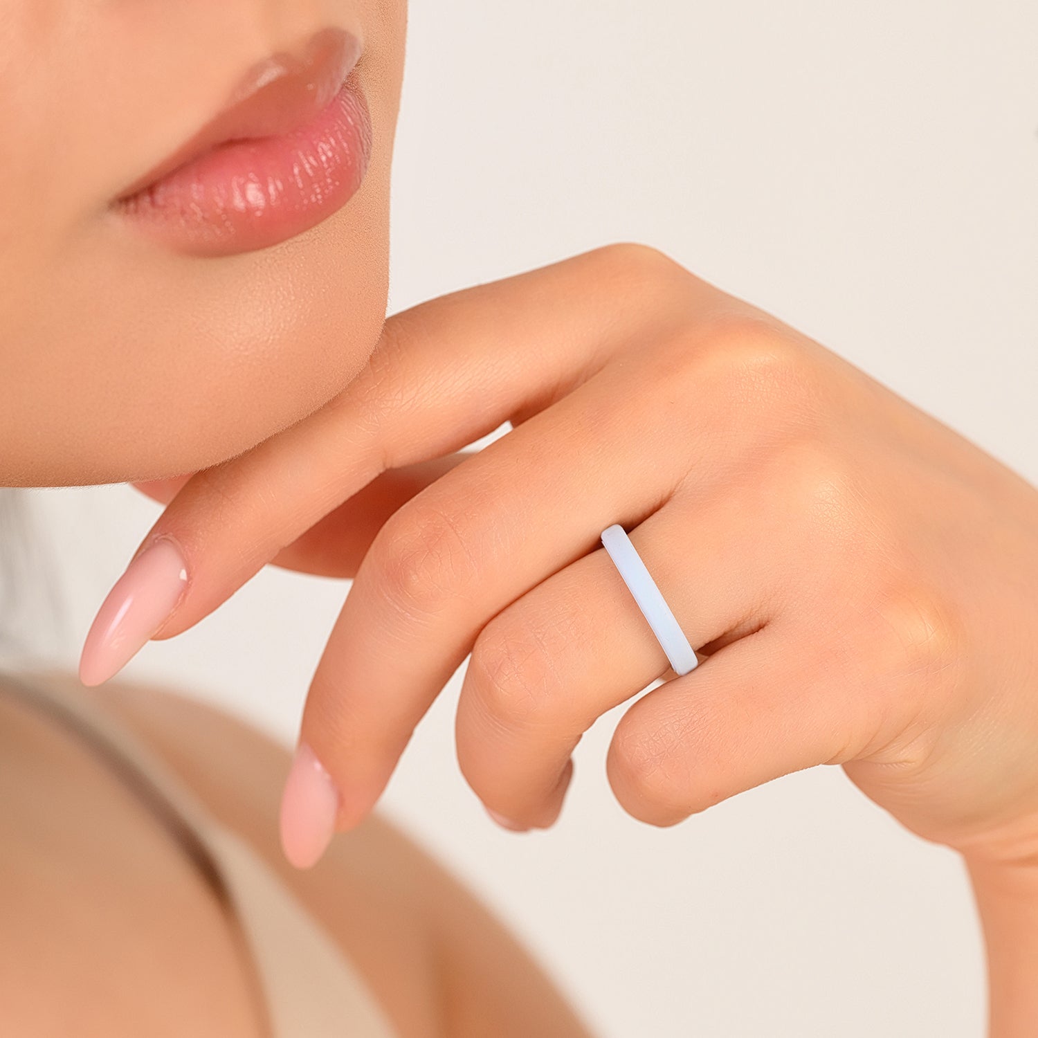 Stackable Thin Silicone Wedding Ring for Women by Rinfit
