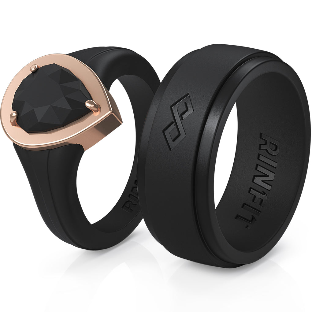 Roq Silicone Mens Rubber Engagement Rings Tungsten Men's Wedding