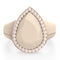 Oversize Pear Silicone Ring with Metal Frame & Stones by Rinfit