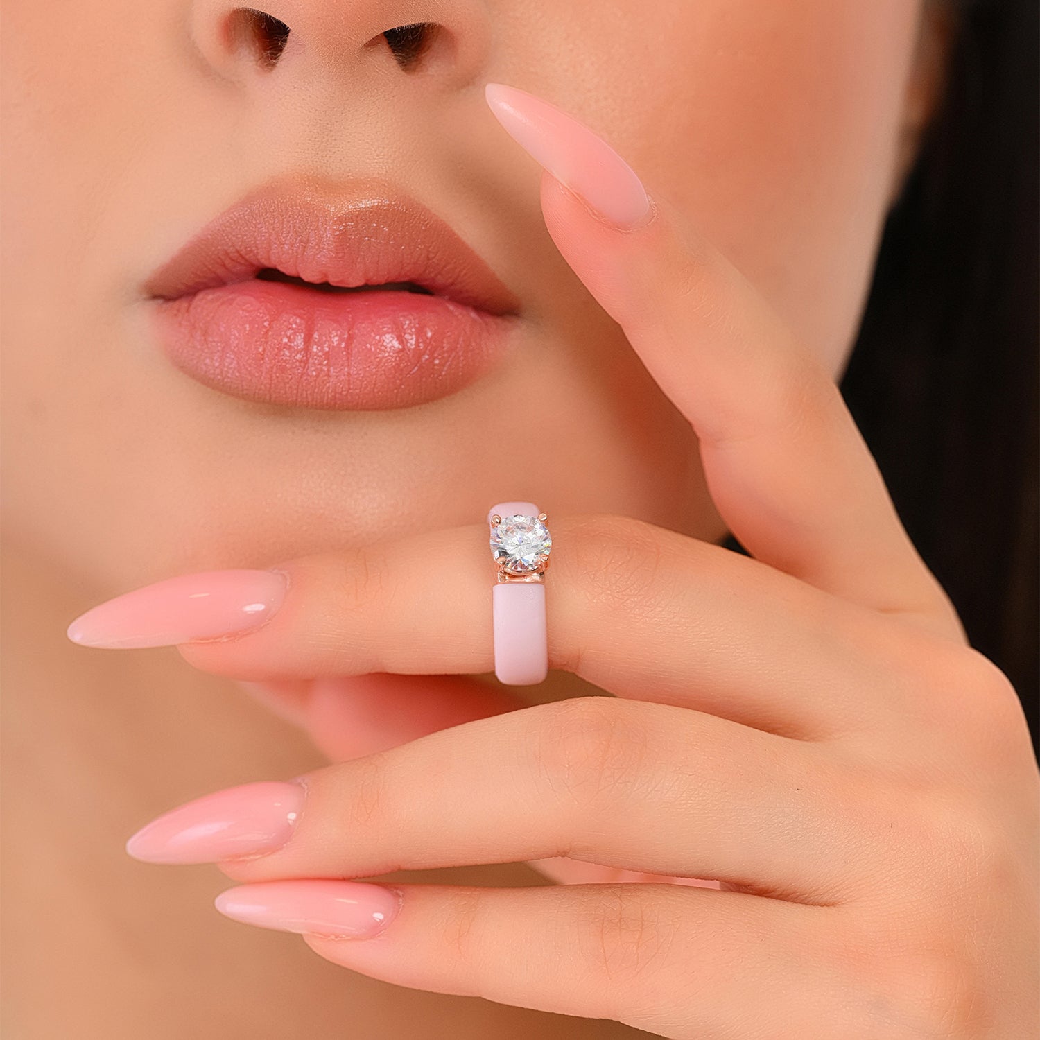 Silicone Ring – 7mm Round Solitaire CZ | Patented Design - GlowStone Collection by Rinfit