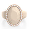 Oversize Oval Silicone Ring with Metal Frame & Stones by Rinfit