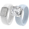Set Silicone Ring – 7mm Round Solitaire CZ | Patented Design - GlowStone Collection