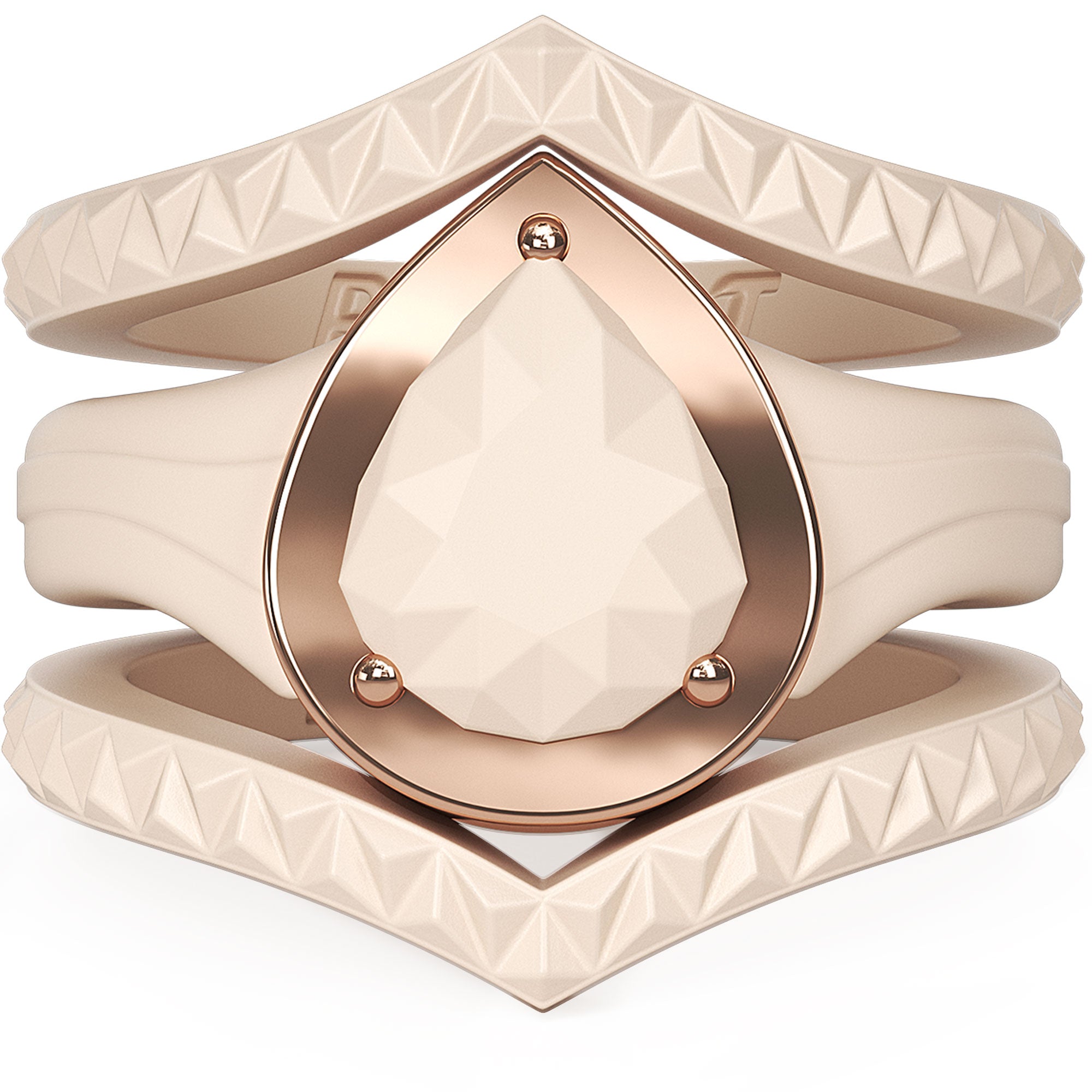 Rinfit Silicone Rings for Women - Metal-Framed with 2 Stackable Rings - Silicone Diamond Rings Wedding Bands Women