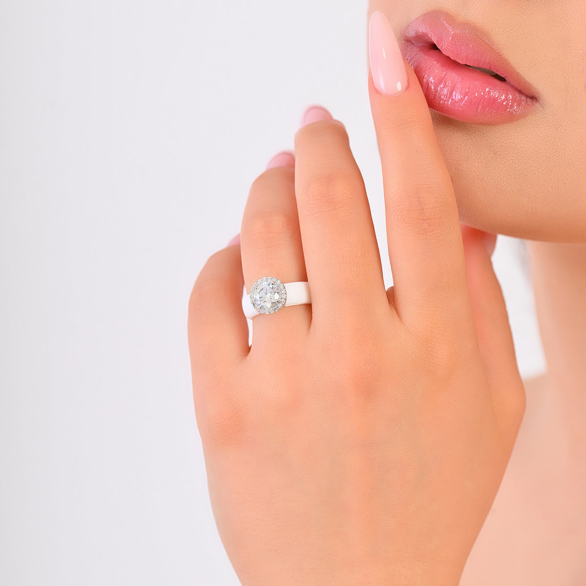 Rinfit Halo Silicone Ring for Women - 7 mm Round Cut CZ | Patented Design