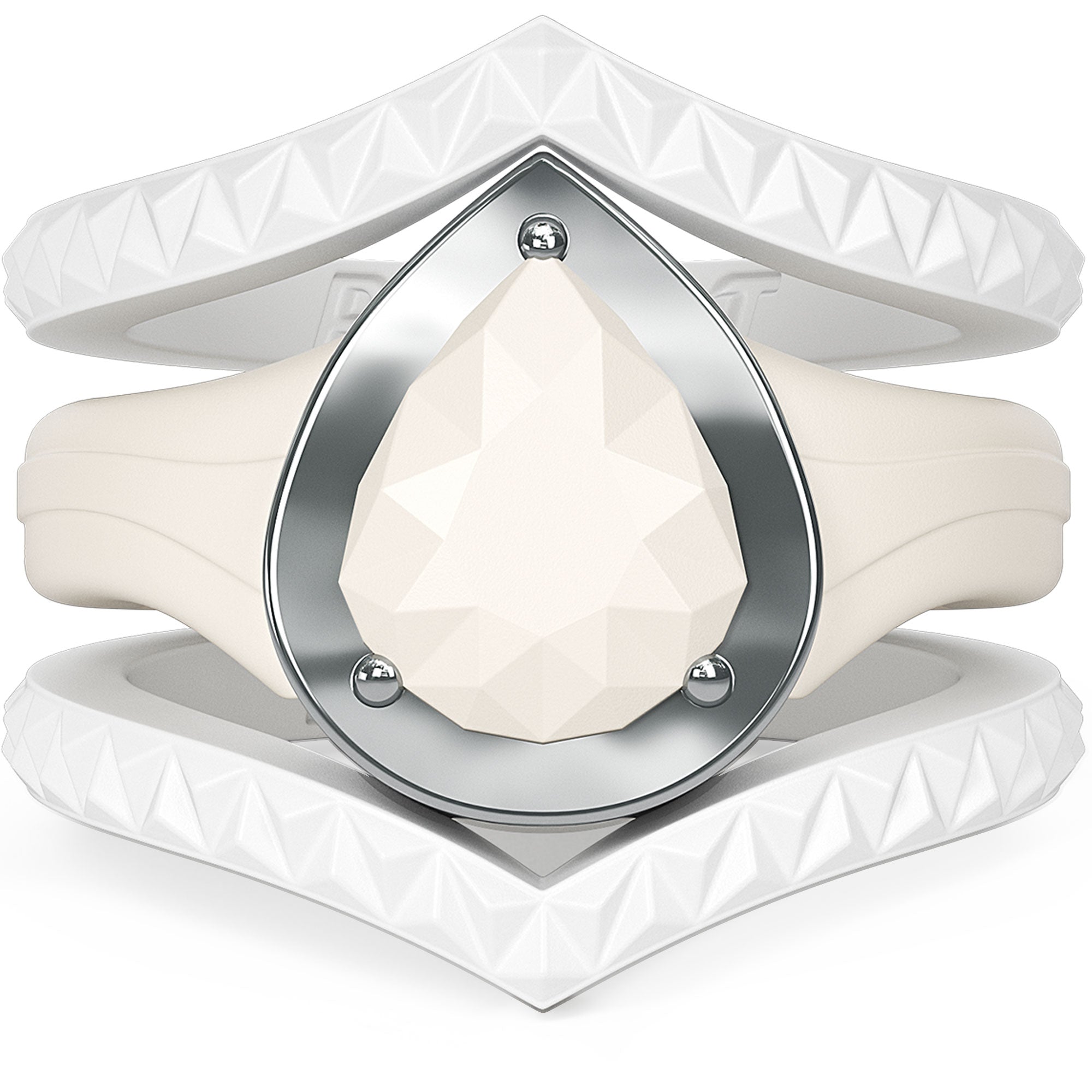 Rinfit Silicone Rings for Women - Metal-Framed with 2 Stackable Rings - Silicone Diamond Rings Wedding Bands Women