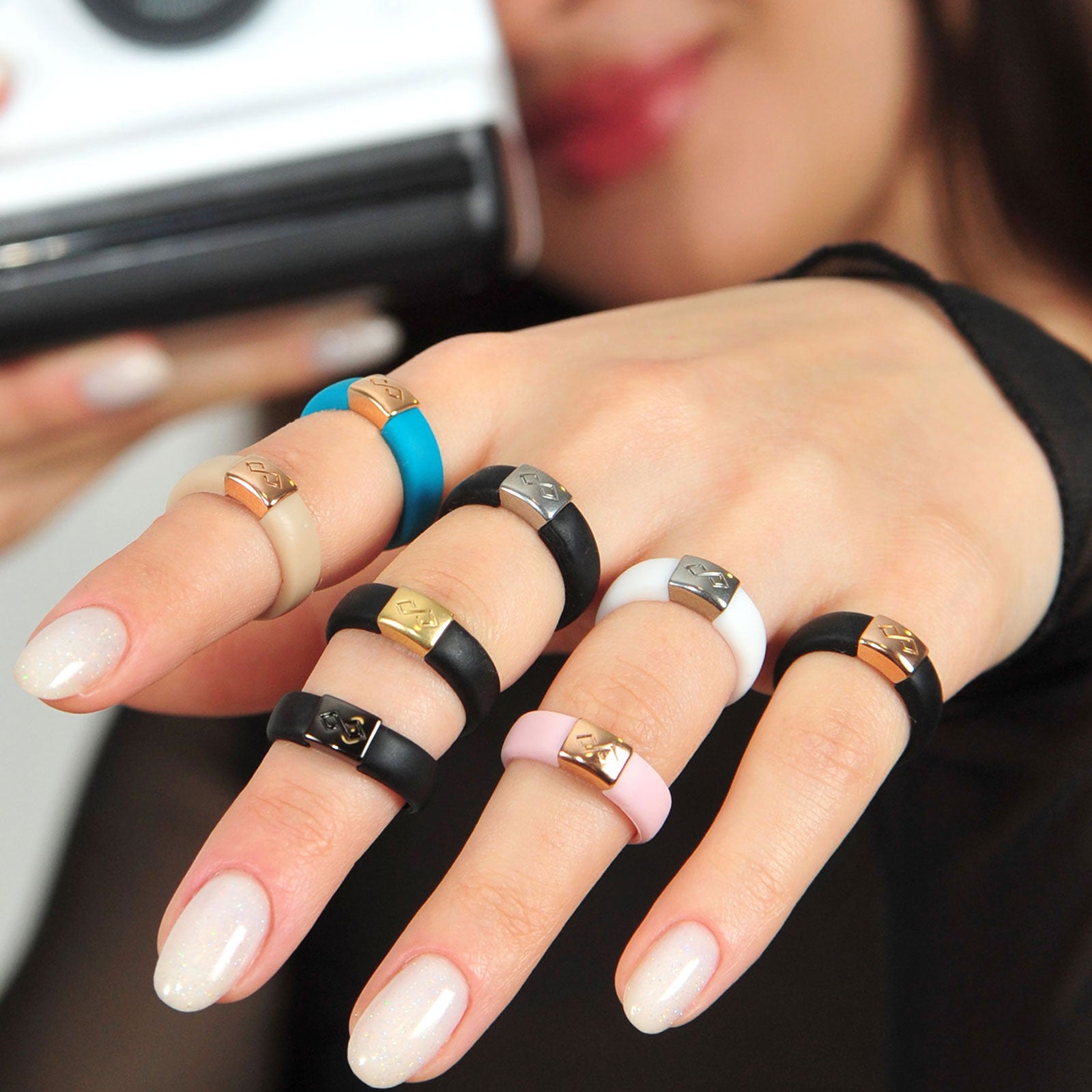 MetalInfinity Collection - Women's Silicone Rings with Metal - Patented Design