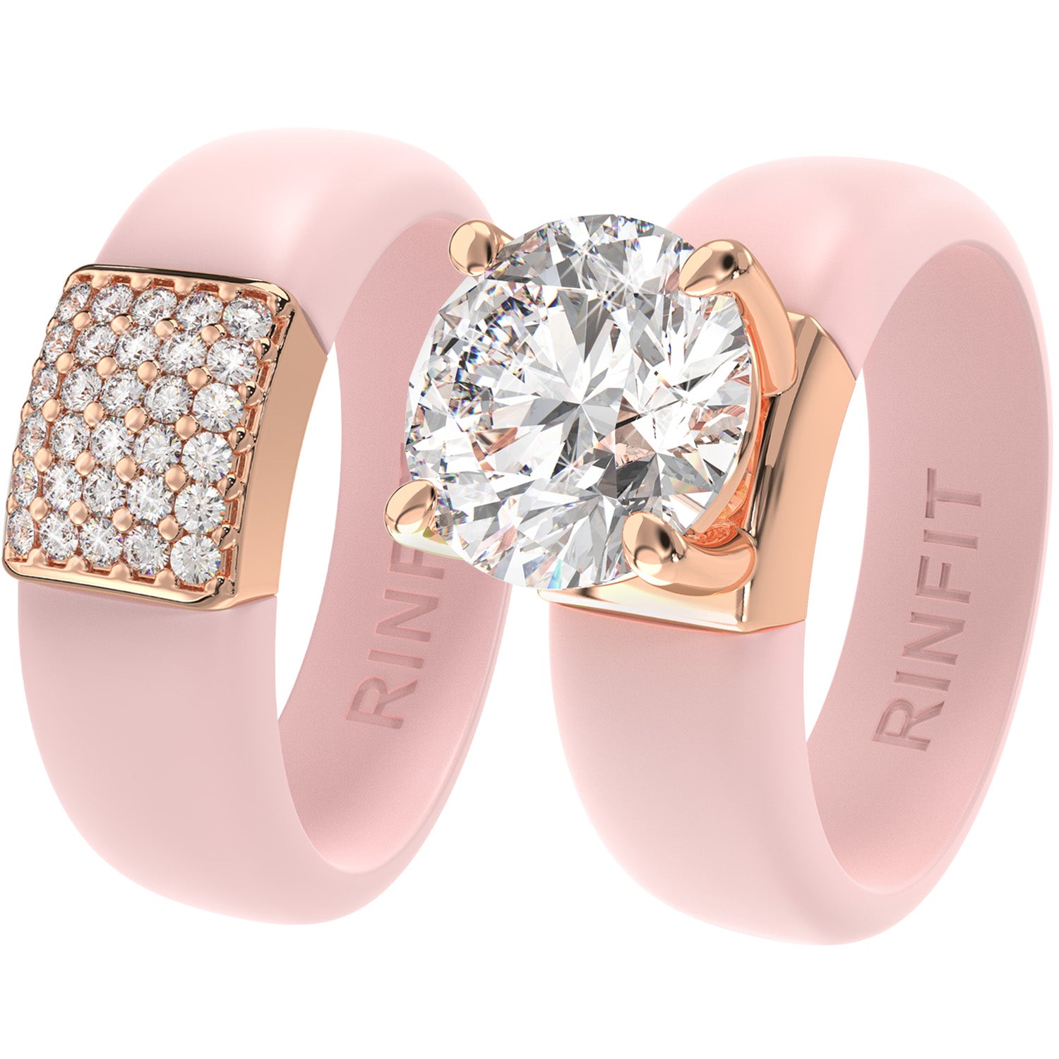 Set Silicone Ring – 7mm Round Solitaire CZ | Patented Design - GlowStone Collection