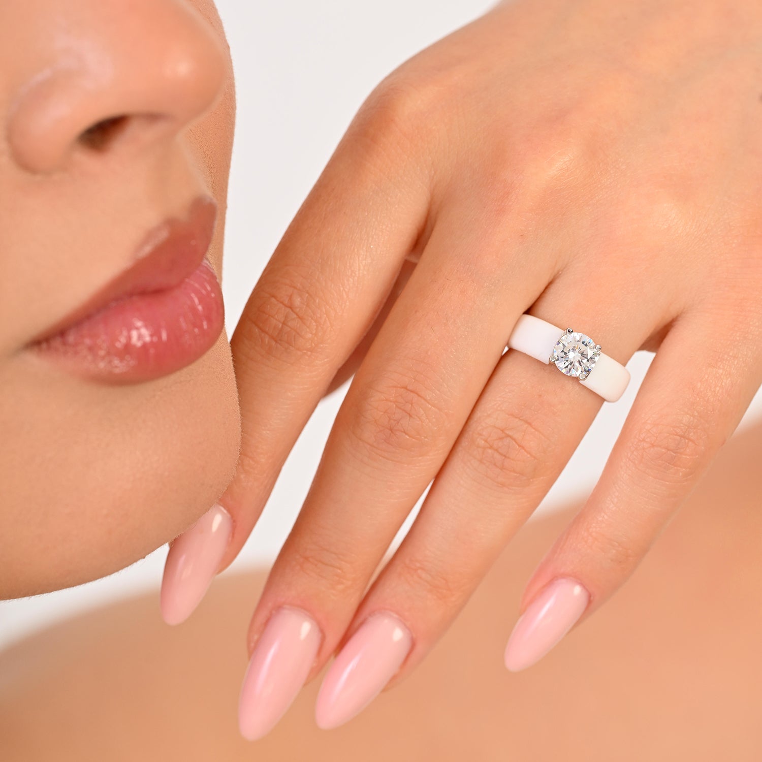 Silicone Ring – 7mm Round Solitaire CZ | Patented Design - GlowStone Collection by Rinfit