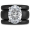 Oval Cut CZ Silicone Ring Set for Women, 2 Thin Stackable Rings – 11×8 mm Oval Cut CZ | Patented Design - GlowStone Collection