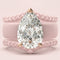 Women's Silicone Rings Stackable Set - 8×12 mm Pear Cut CZ  Set| Patent-Pending Design - GlowStone Collection
