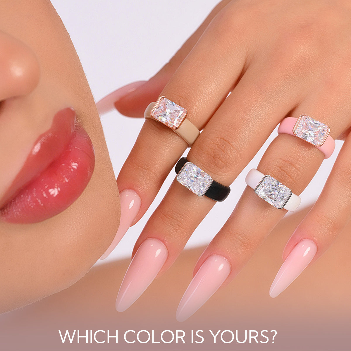 Rinfit Silicone Ring with CZ Stone, East-West Radiant Cut