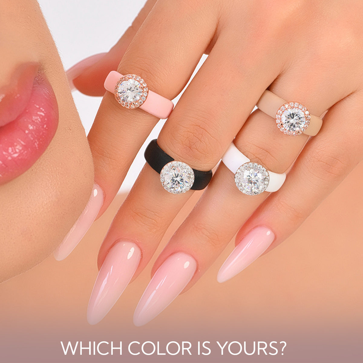 Rinfit Halo Silicone Ring for Women - 7 mm Round Cut CZ | Patented Design
