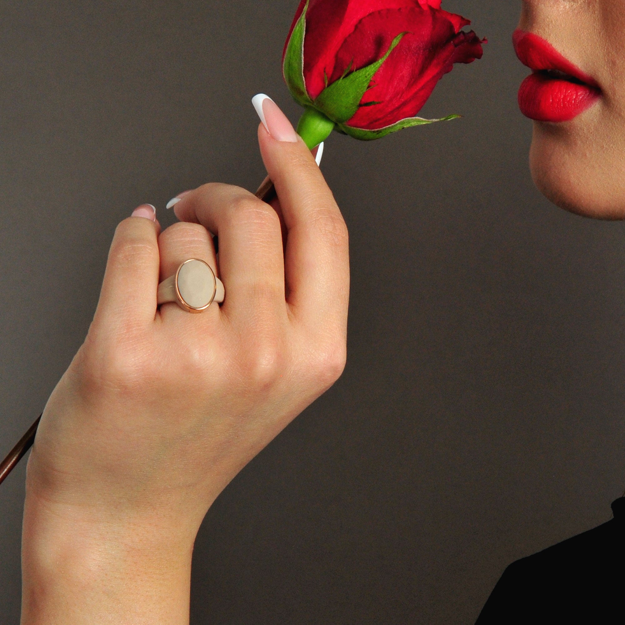Oversized Oval Collection - Silicone Rings with Metal Frame