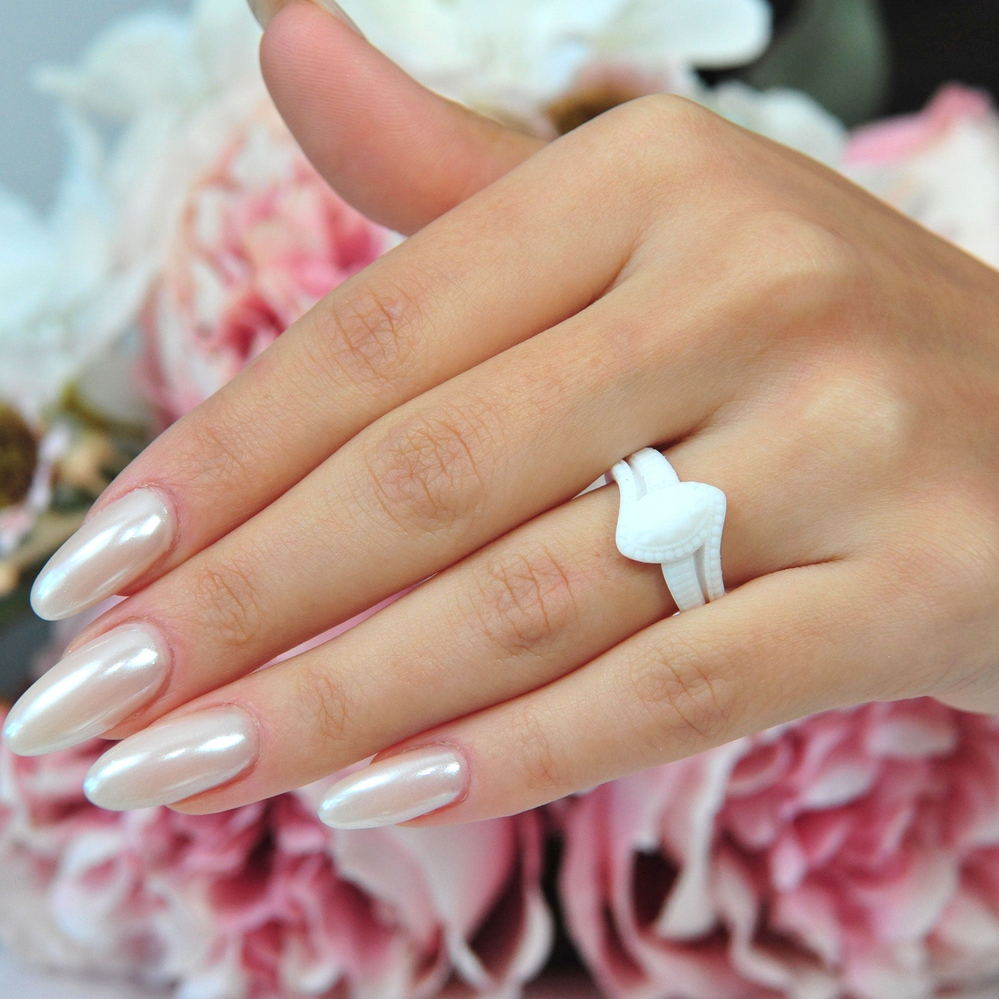 Rinfit Silicone Rings for Women - Marquise with 4 Stackable Rings - Silicone Diamond Rings Wedding Bands Women