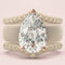 Women's Silicone Rings Stackable Set - 8×12 mm Pear Cut CZ  Set| Patent-Pending Design - GlowStone Collection