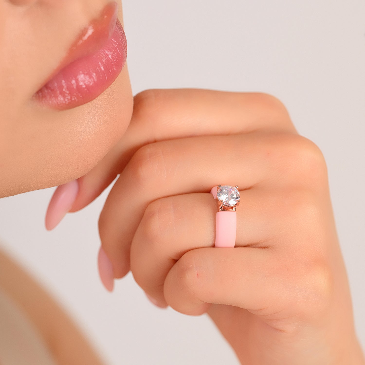Silicone Ring – 7mm Round Solitaire CZ | Patented Design - GlowStone Collection by Rinfit