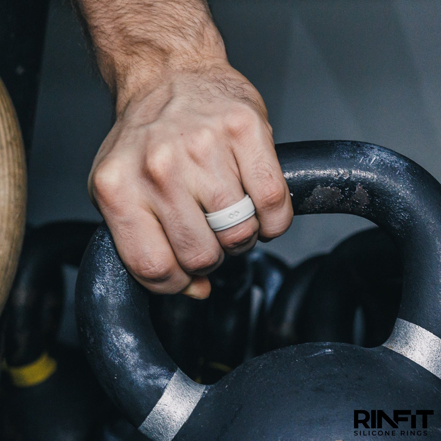 GIFT RING Men's Infinity Silicone Ring. Soft, Comfortable & Durable Wedding Band. US Design Patent