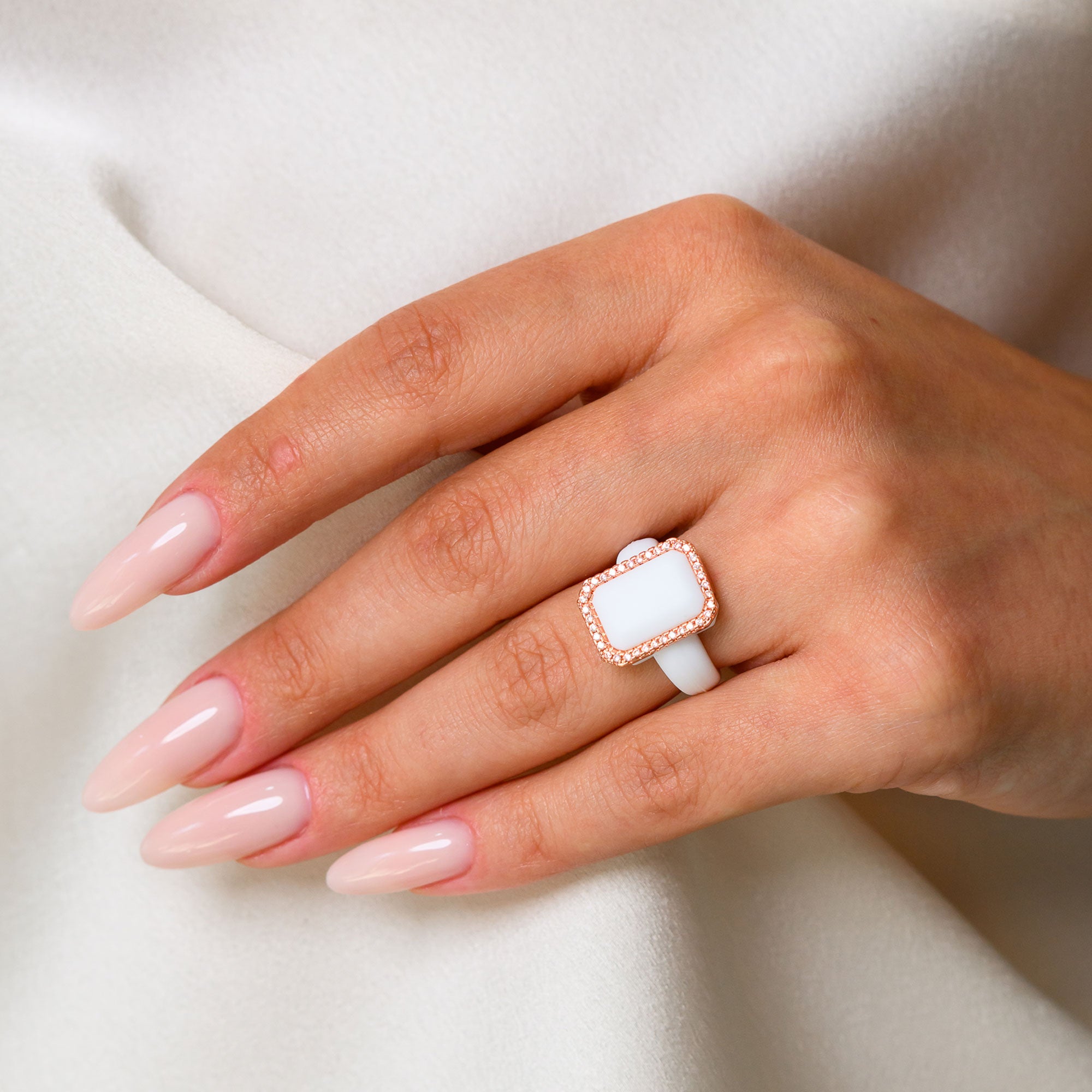 Emerald Silicone Ring with Metal Frame & CZ Stones for Women - Patented Design