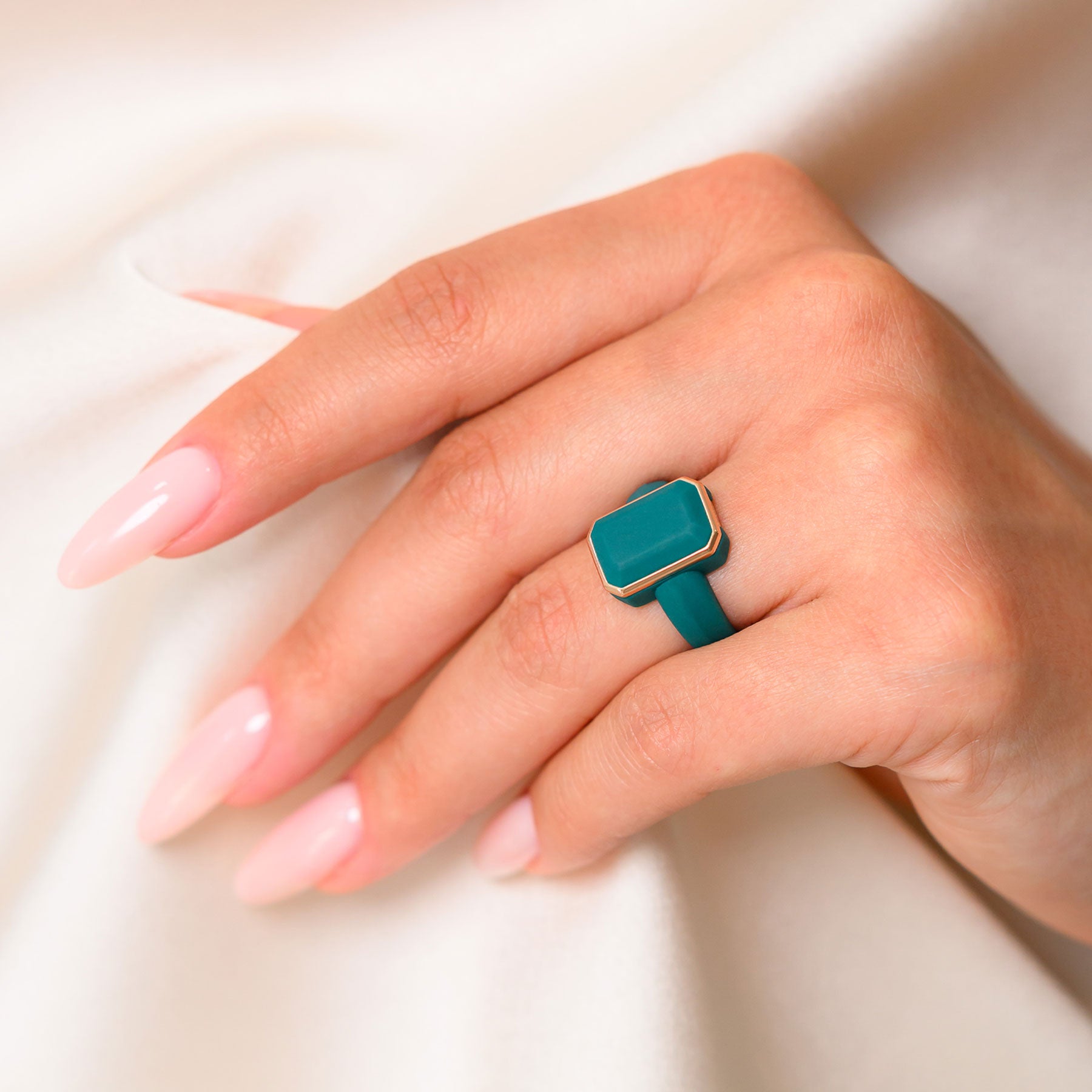 Emerald Collection- Silicone Rings for Women with Metal Frame - Patented Design