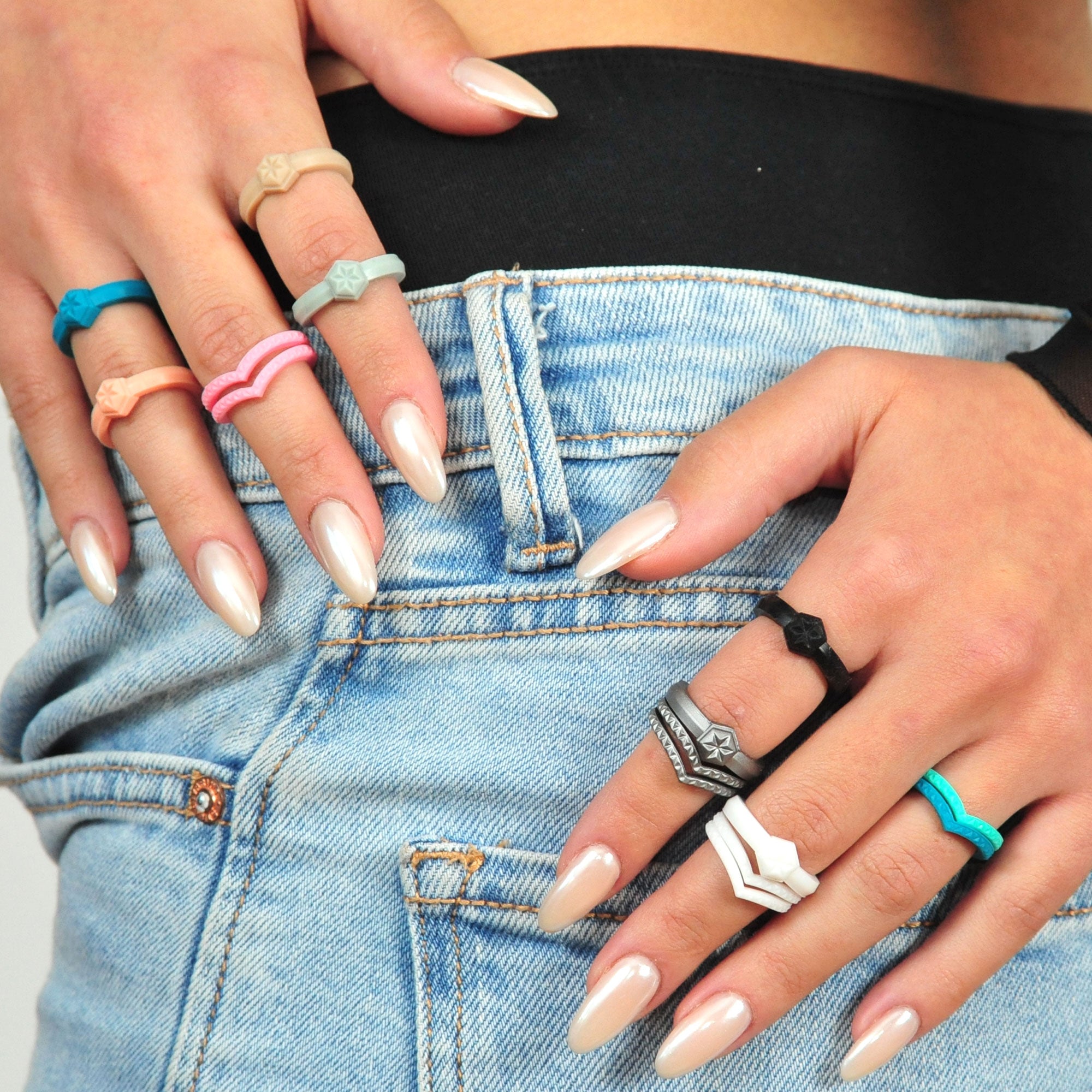 Women's Couture Silicone Rings - 5 Rings Set - Patented Design
