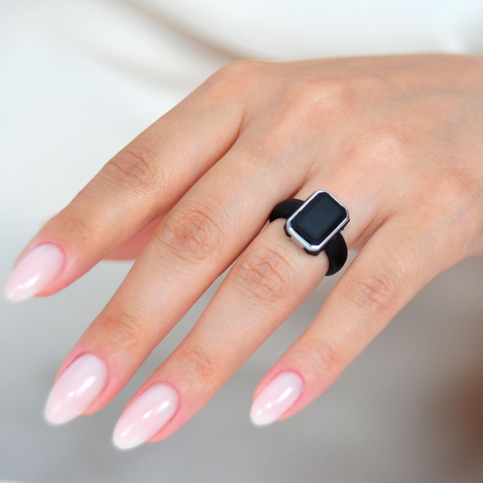 Emerald Collection- Silicone Rings for Women with Metal Frame - Patented Design