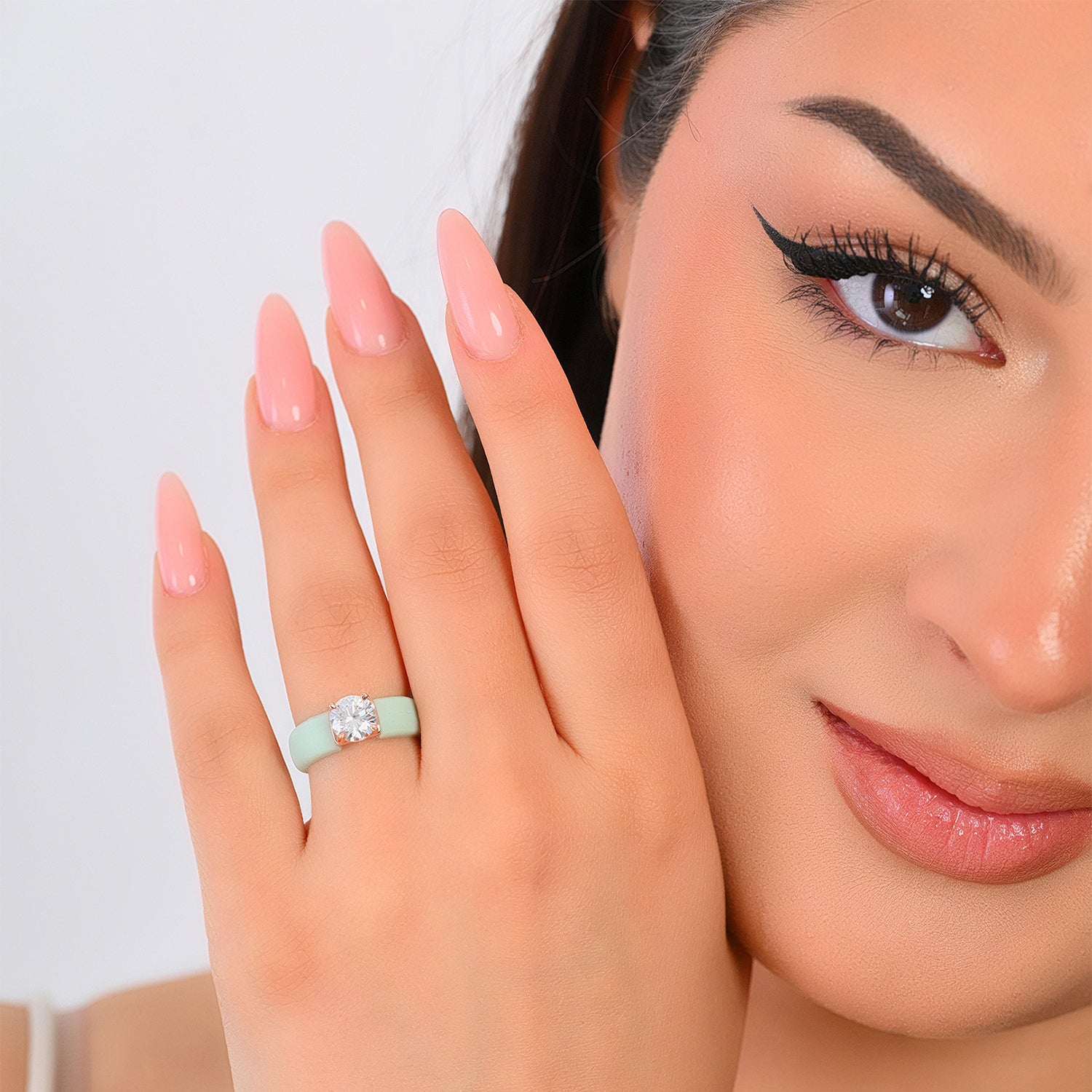 Silicone Ring – 7mm Round Solitaire CZ | Patented Design - GlowStone Collection by Rinfit
