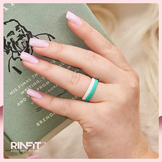 GIFT RING Women's Infinity Silicone Stackable Rings. Stylish Design, Comfortable & Durable Wedding Band