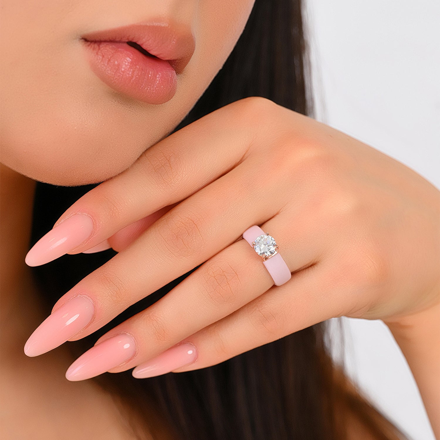 Silicone Ring – 7mm Round Solitaire CZ | Patented Design - GlowStone Collection by Rinfit