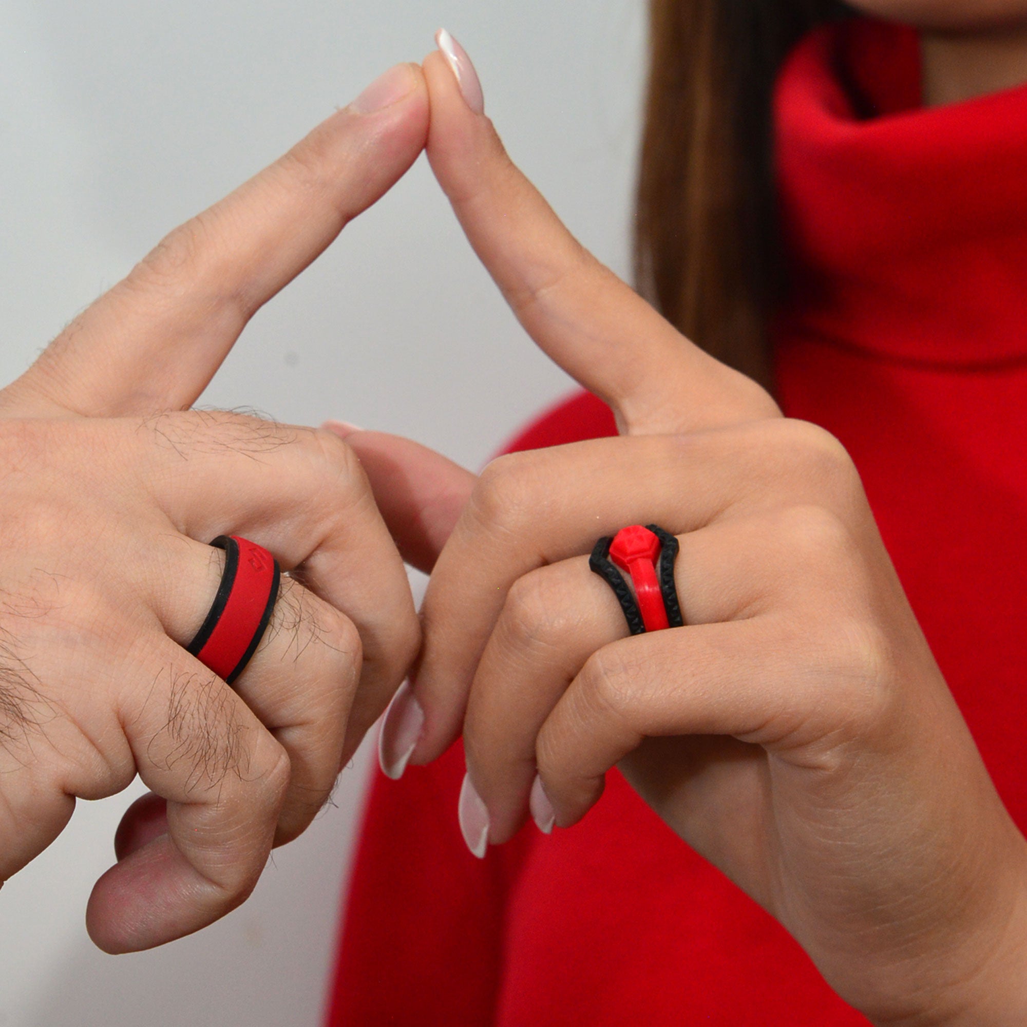 Set of Two Rings: Women's Couture Red & Men's RinfitAir Collection