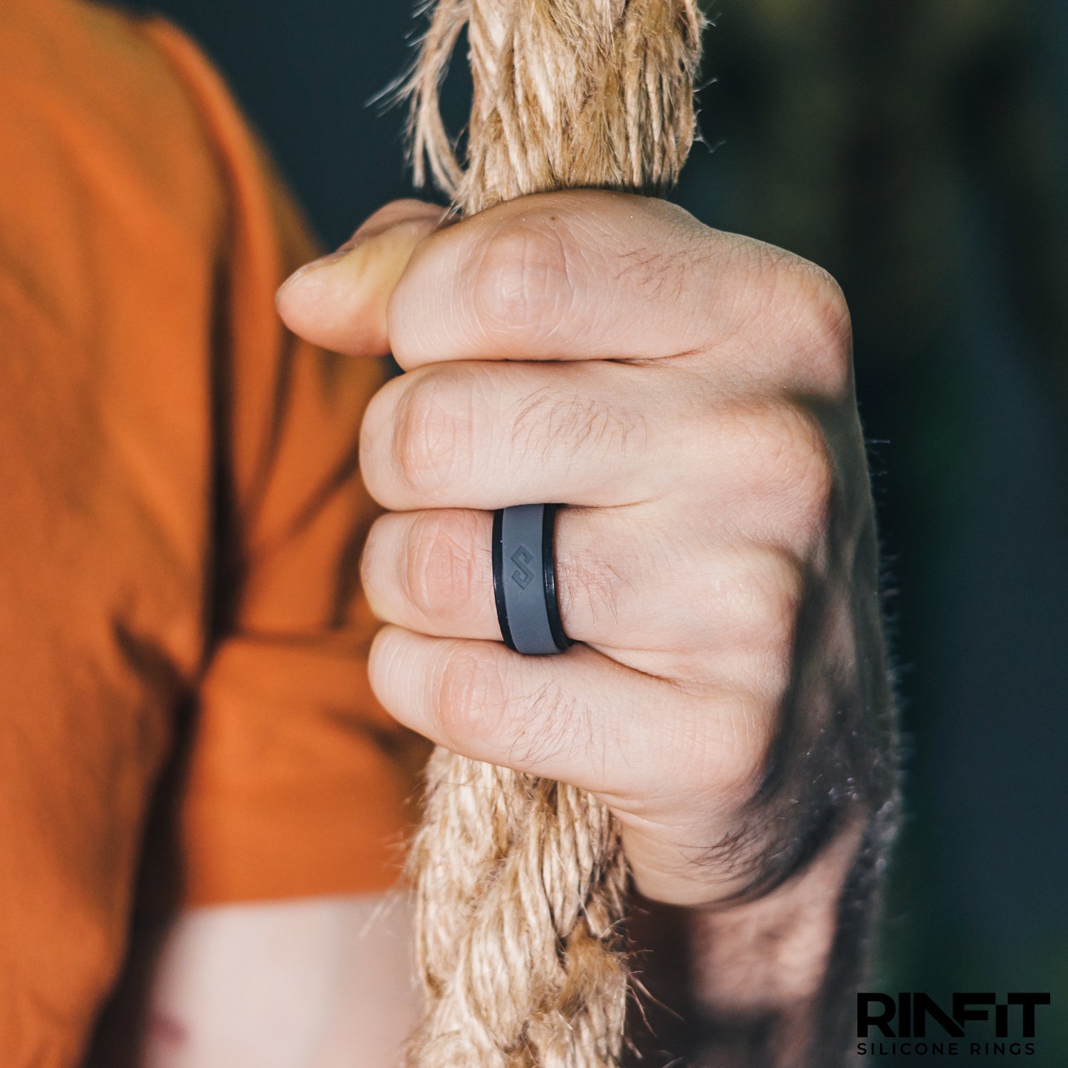 Men's Infinity Silicone Ring, Rinfit-Air. Comfortable & Durable Wedding Band.