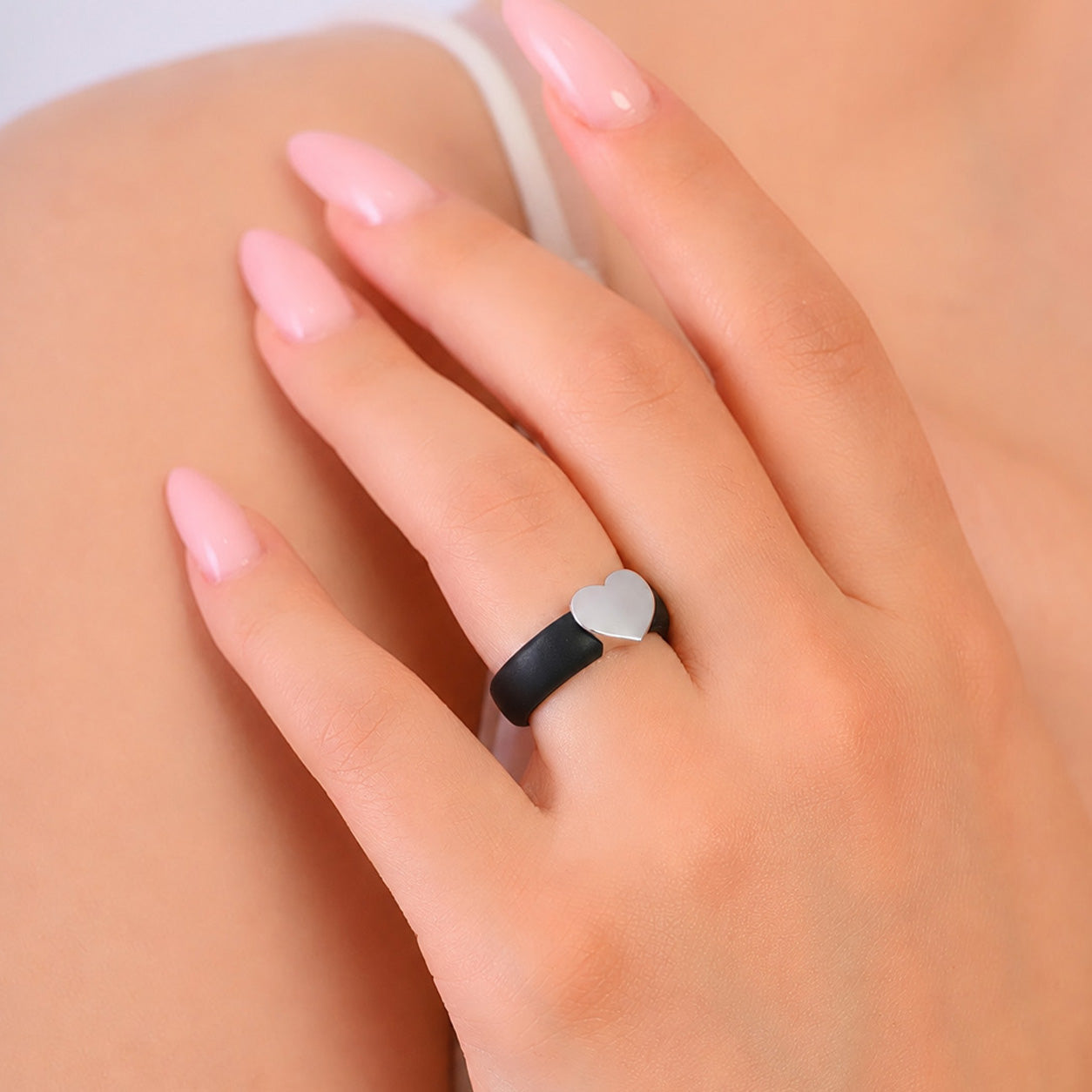 Heart Collection - Women's Silicone Rings with Metal - Patent Design