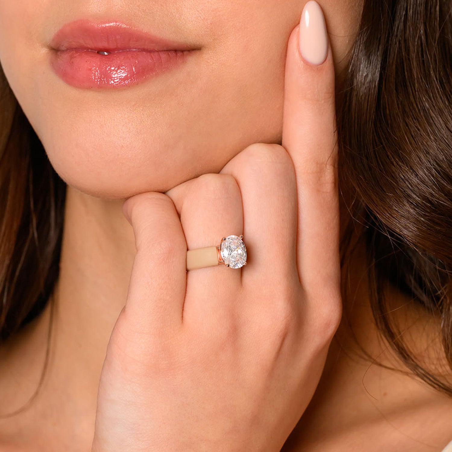 Silicone Ring – 11×8 mm Oval Cut CZ | Patented Design - GlowStone Collection