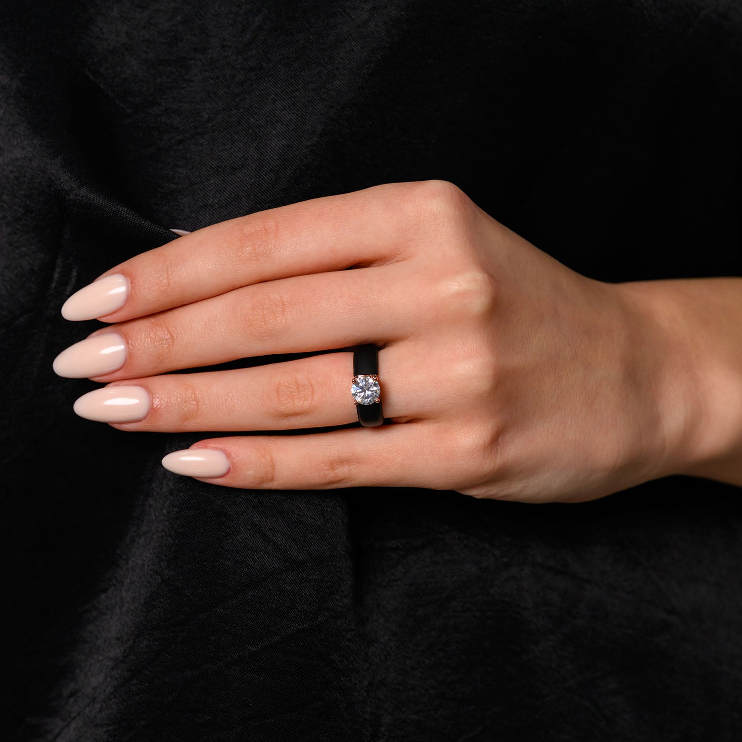 Rinfit Silicone Ring – 7mm Round Solitaire CZ - 2 Rings Set | U.S. Patented Design - GlowStone Collection
