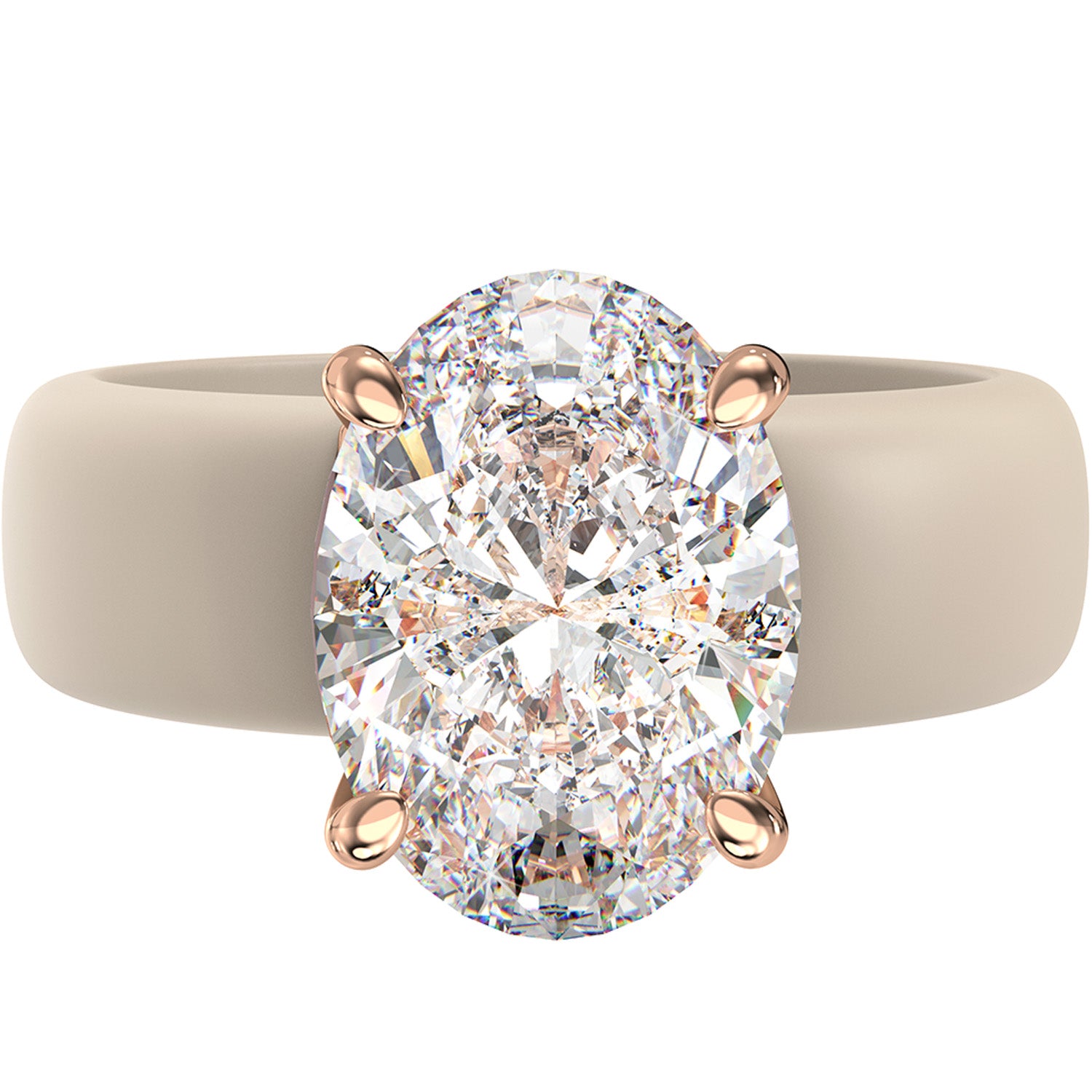 Silicone Ring – 11×8 mm Oval Cut CZ | Patented Design - GlowStone Collection