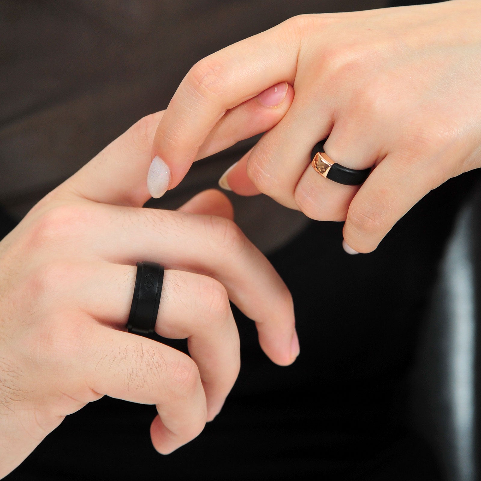 Couple Bundle Silicone Wedding Ring Bundle Set#86