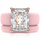 Emerald Cut CZ Silicone Ring Set for Women, Stackable 2-Ring Set, 10x8 mm CZ Stone, Thin Band, Patented Design, GlowStone Collection