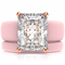Emerald Cut CZ Silicone Ring Set for Women, Stackable 2-Ring Set, 10x8 mm CZ Stone, Thin Band, Patented Design, GlowStone Collection