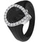 Pear Silicone Ring with Metal Frame & CZ Stones