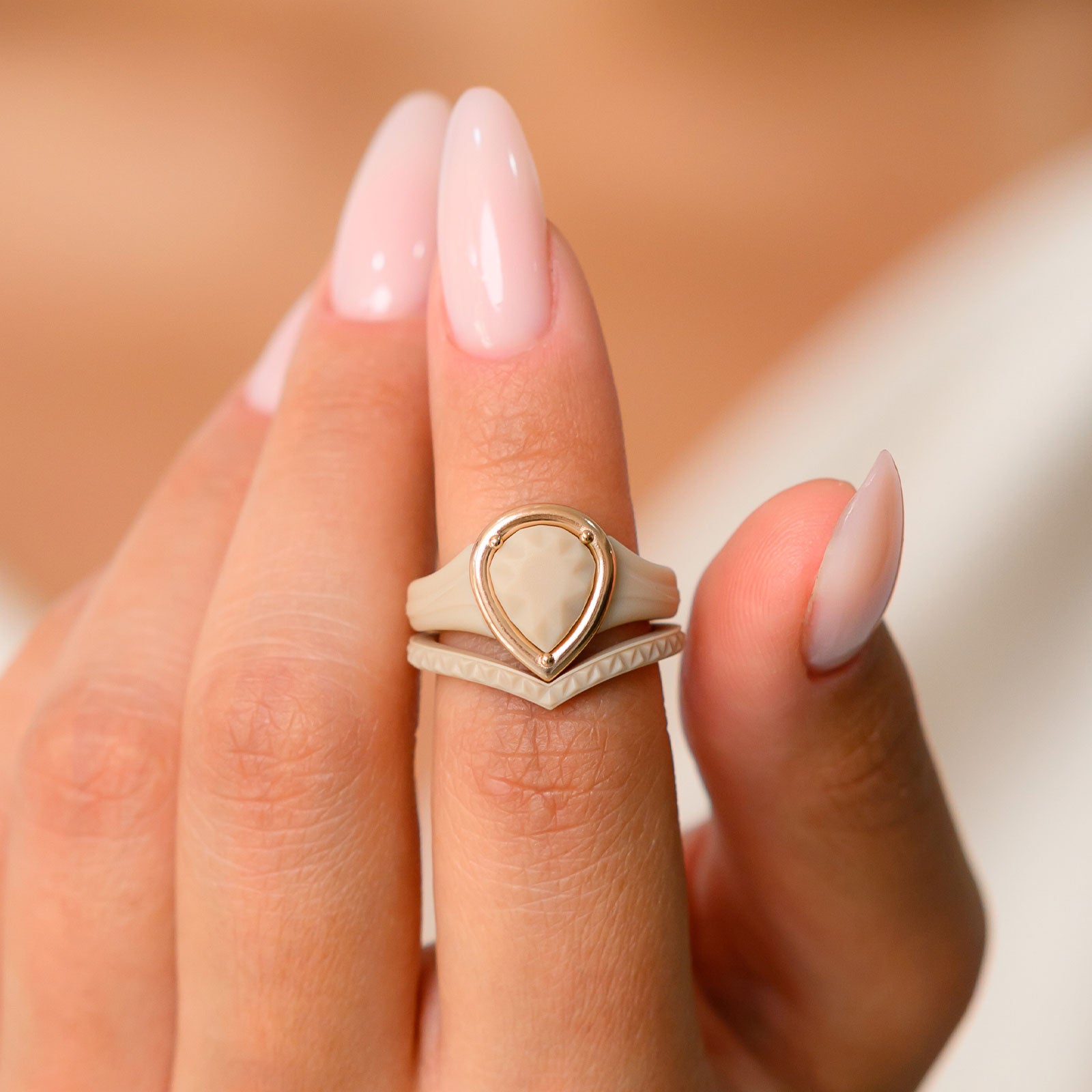 Rinfit Silicone Wedding Rings for Women - Metal Framed with Stackable Collection