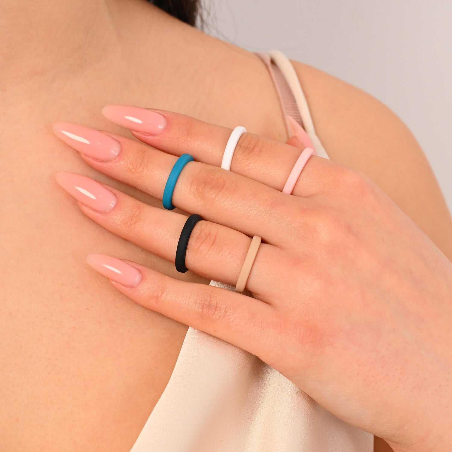 Stackable Thin Silicone Wedding Ring for Women by Rinfit