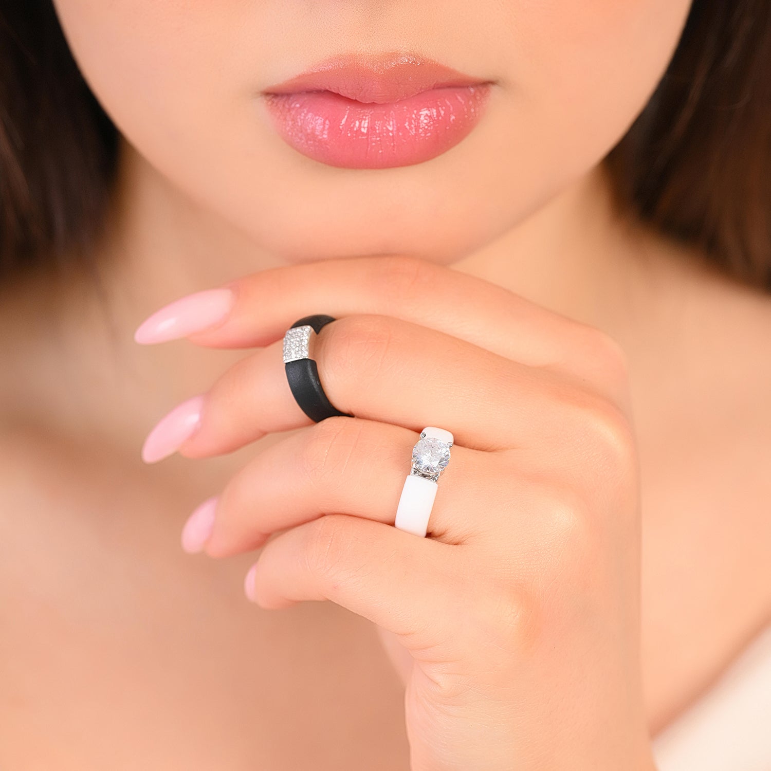 Set Silicone Ring – 7mm Round Solitaire CZ | Patented Design - GlowStone Collection