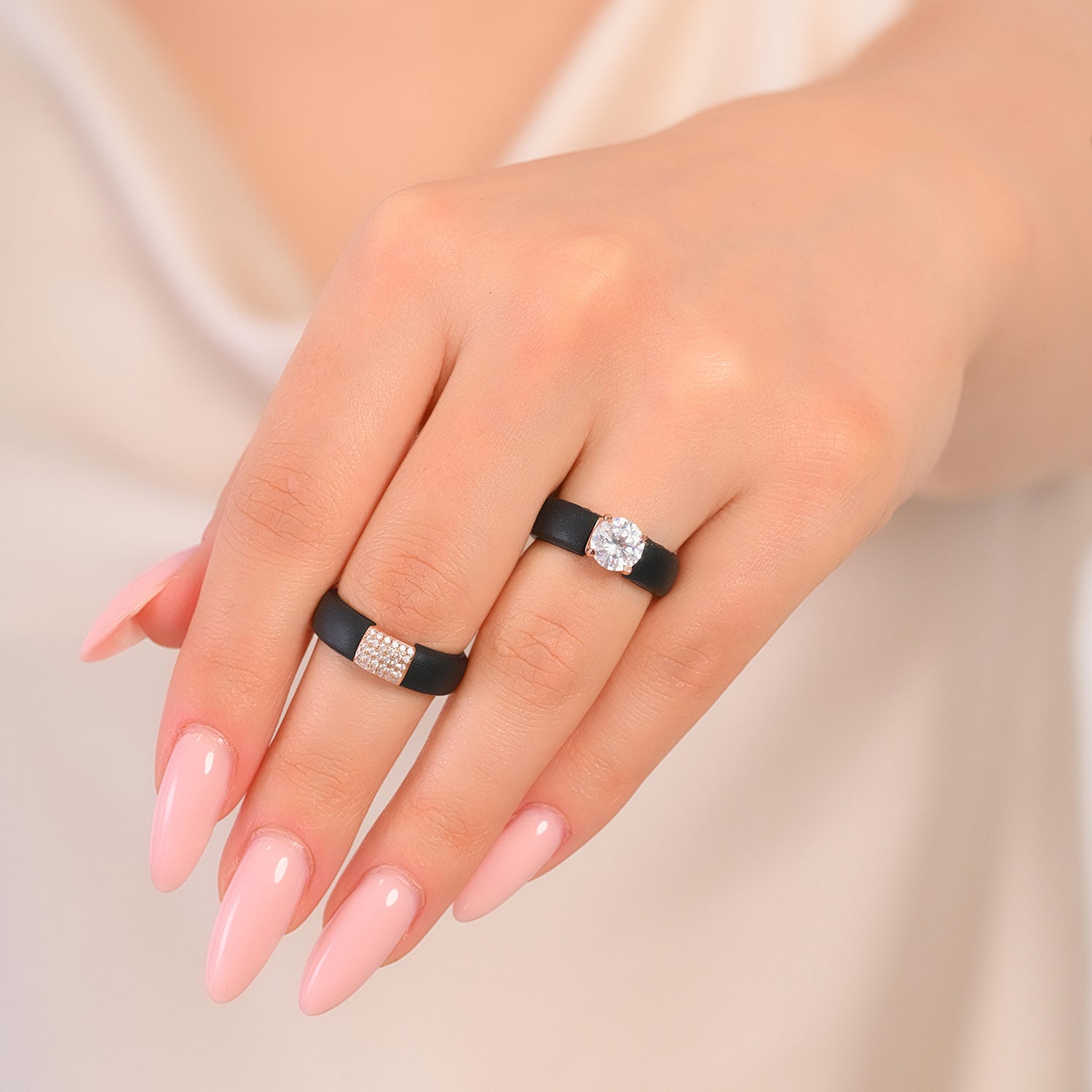 Set Silicone Ring – 7mm Round Solitaire CZ | Patented Design - GlowStone Collection