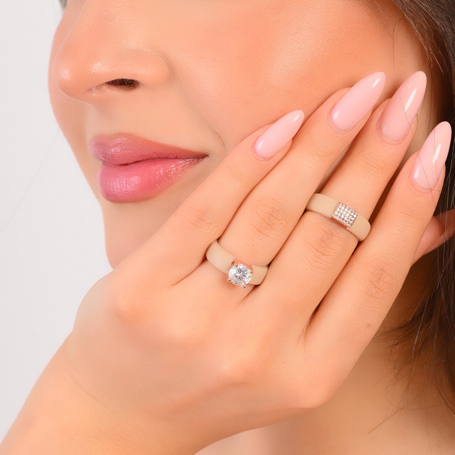 Set Silicone Ring – 7mm Round Solitaire CZ | Patented Design - GlowStone Collection