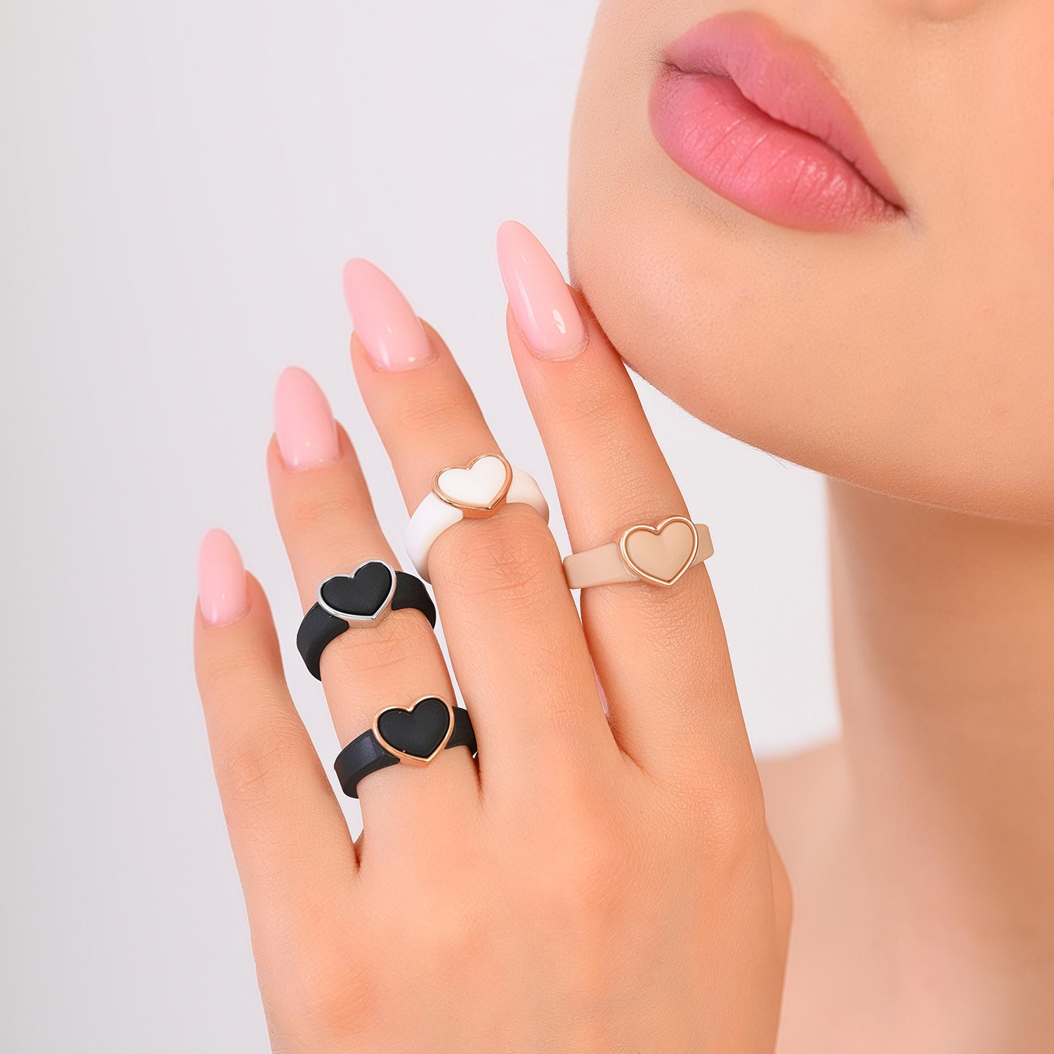 NEW! Heart Frame Collection - Women's Silicone Rings with Metal Heart Frame - Patented Design