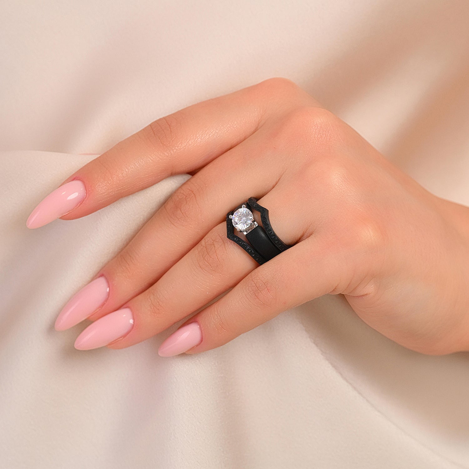 Silicone Ring Stackable Set – 7mm Round Solitaire CZ | Patented Design - GlowStone Collection