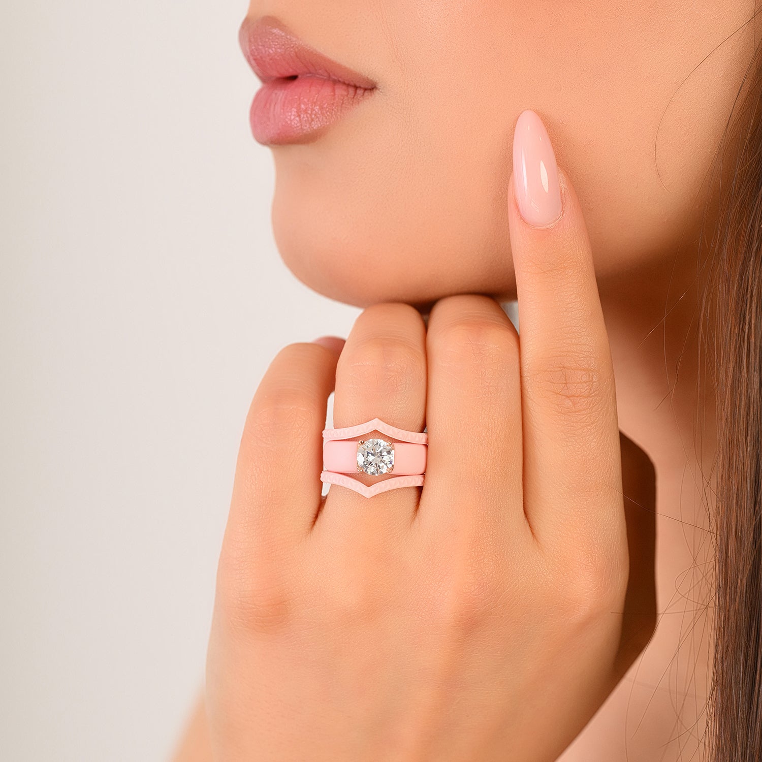 Silicone Ring Stackable Set – 7mm Round Solitaire CZ | Patented Design - GlowStone Collection